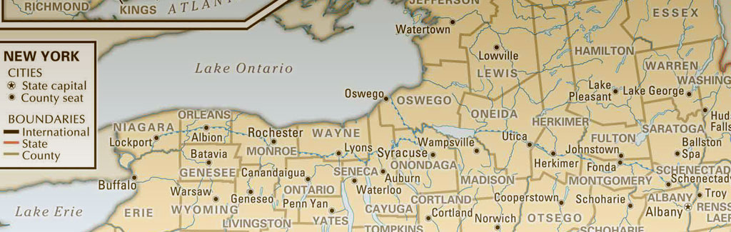 Map of Upstate New York